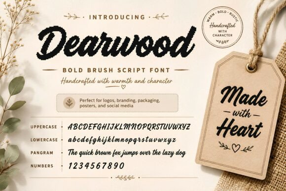 Dearwood: A Charming Script Font for Creative Makers