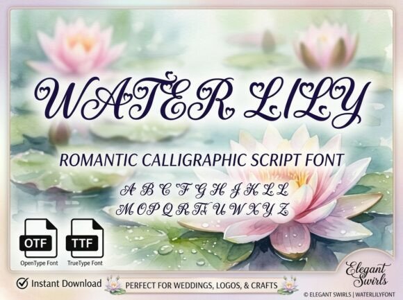 Water Lily: A Graceful Script Font for Editorial Elegance